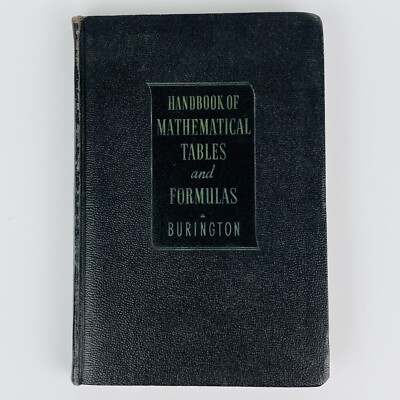 Handbook of Mathematical Tables and Formulas Vintage Book Burington 1942 2nd Ed.-image