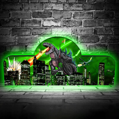 Godzilla Pinball Topper 3D Printed LED Lightbox or Game Room or Pinball Machine-image