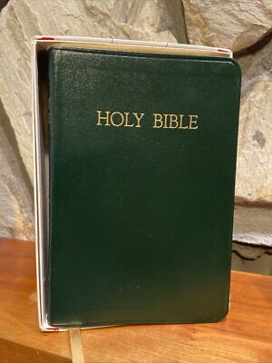 NELSON IMPERIAL REFERENCE BIBLE Green Bonded Leather In Box Minimal Use 1485-image