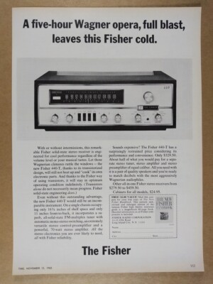 1965 Fisher 440-T Stereo Receiver vintage print Ad-image