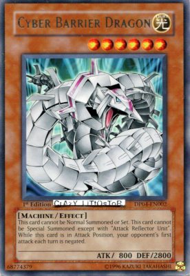 YU-GI-OH CYBER BARRIER DRAGON 1ST ED SILVER RARE (SHORT PRINT) N/MINT DP04-EN002-image