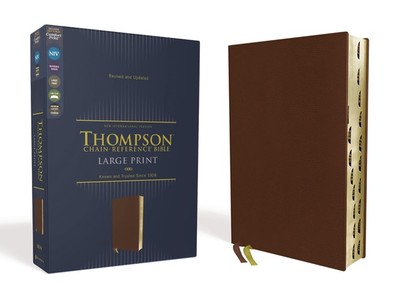 NIV, Thompson Chain-Reference Bible, Large Print, Genuine Leather, Cowhide, Brow-image