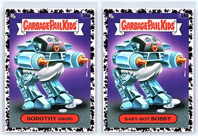 Robocop ED-209 Enforcement Droid Garbage Pail Kids 80s Spoof BLACK SP 2-Card Set-image