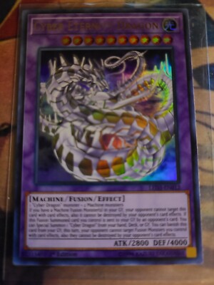 YuGiOh Cyber Eternity Dragon LED3-EN012 1st Edition Purple Ultra Rare-image
