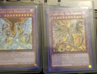 Yugioh Cyber End Dragon and Cyberdark End Dragon Misprint SDCS-EN041 + EN044 NM-image