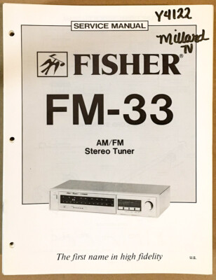 Fisher FM-33 Tuner Service Manual *Original*-image