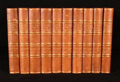 1848 10vol Memoirs of the Life of Sir Walter Scott J G Lockhart Leather-image