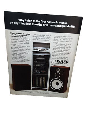 1982 Fisher Stereo 8500 Component System Original Print Ad Vintage 80s-image