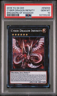 Yu-Gi-Oh Breakers of Shadow Cyber Dragon Infinity 2016 BOSH 1st Ed PSA 10 POP 6-image