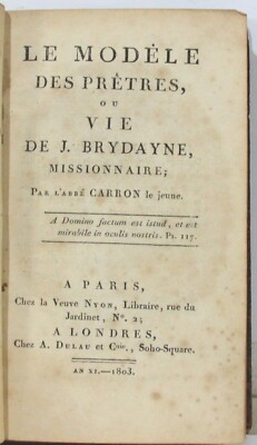 The Model of Priests or Life of J Bridaine Missionary by Father Abbe Carron 1803-image