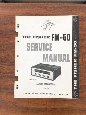 Fisher FM-50 Tuner Service Manual *Original*-image