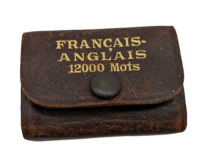 Antique Leather THE LITTLE WEBSTER French-English 12000 Words Dictionary Mini Ex-image
