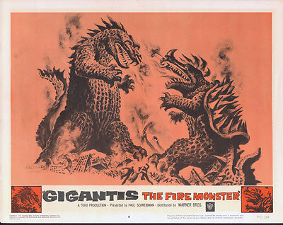 GODZILLA RAIDS AGAIN/GIGANTIS THE FIRE MONSTER orig 1959 lobby card poster #8-image