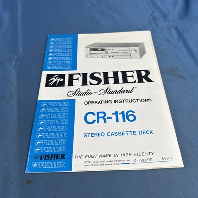 Vintage Operating Instructions Fisher CR-116 Stereo Cassette Deck-image