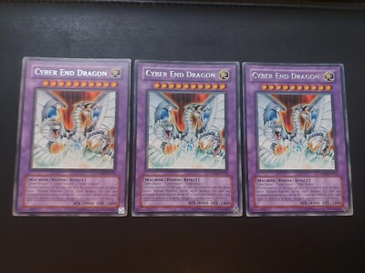 Yugioh - Cyber End Dragon DP04-EN012 Rare Playset x3-image