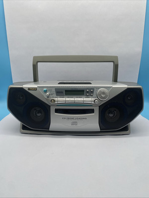 Fisher PH-DS325 Front load CD Boombox Cassette Player With QSound Tested Working-image