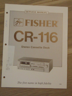 Fisher CR-116 Service Manual Stereo Cassette Deck-image
