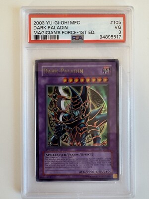 Yugioh 1st Edition Dark Paladin MFC-105 PSA 3-image