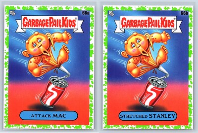 Mac And Me Alien Nasa Coca-Cola Garbage Pail Kids 80s Spoof GREEN SP 2-Card Set-image