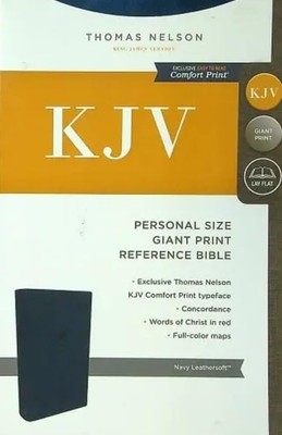KJV Large Print Bible Navy Blu - GOOD-image