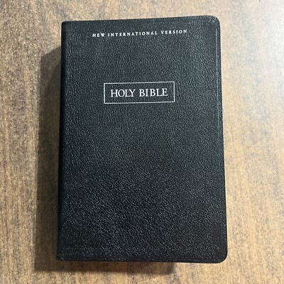 NIV 1984 Single Column Wide Margin Bible - Black Bonded Leather - OOP 84-image