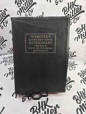 1947 Webster's Illustrated Tower Dictionary & Atlas w Encyclopedic Supplements-image