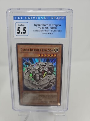 CGC 5.5 YU-GI-OH SHADOW OF INFINITY SOI-EN006 CYBER BARRIER DRAGON ULTIMATE RARE-image