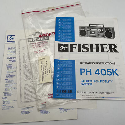Fisher Stereo Boombox PH-405K Original Operating Instructions Owners Manual-image