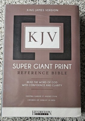 KJV Super Giant Print Reference Bible Imitation Black Leather; STILL SEALED-image
