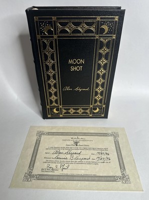 MOON SHOT signed Alan Shepard Easton Press Astronauts Library COA Leather 1996-image
