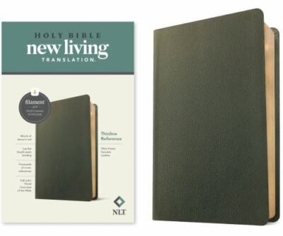 NLT Thinline Reference Bible, Filament Enabled [Genuine Leather, Olive Green, Re-image