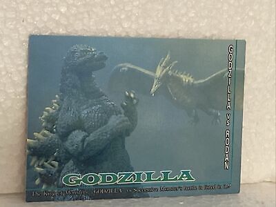 GODZILLA - Trading Card #71 - vs RODAN - 1995 Amada RARE - Quiz-image