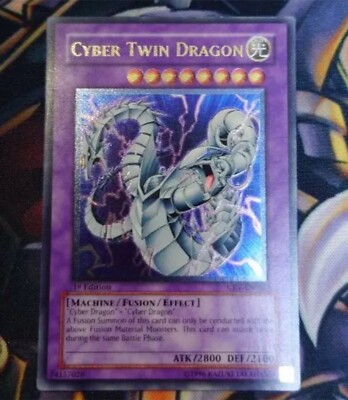 Yu-Gi-Oh! Cyber Twin Dragon CRV-EN035 1st Edition Ultimate Rare English LP-image