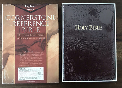 Cornerstone Ultraclear King James Reference Bible Sealed Burgundy Leather-image