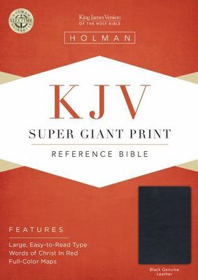 KJV Super Giant Print Reference Bible, Black Genuine Leather-image