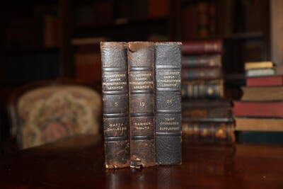 1927 Illustrated Danish Conversational Encyclopedia – Leather Bound 3-Volume Set-image