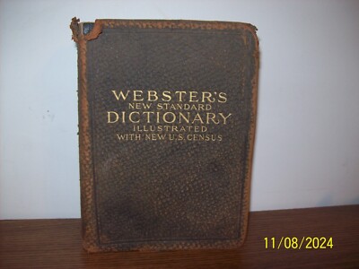 1911 WEBSTER'S DICTIONARY ILLUSTRATED 1910 CENSUS NOAH WEBSTER SYNDICATE PUBLISH-image