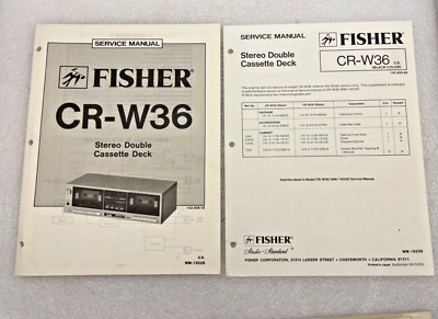Vintage Original Fisher CR-W36 Stereo Double Cassette Deck Service Manual Repair-image