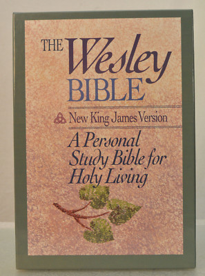 Rare The Wesley Bible NKJV A Personal Study Bible First Edition Black Leather-image