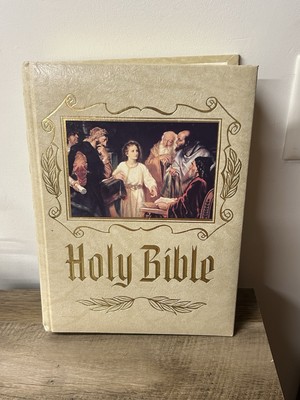 Vintage Catholic Heirloom Edition Big Holy Bible Coffee Table Bible Red Letter-image
