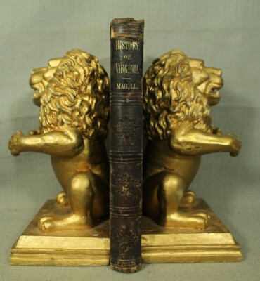 History of Virginia by Mary Tucker Magill antique old leather school book-image