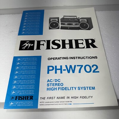 Fisher PH-W702 Operating Instructions AC/DC Stereo-image