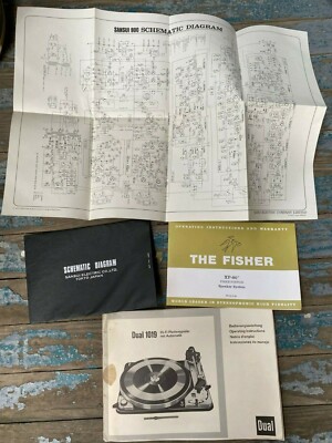 Dual 1019 Stereo Phonograph Booklet Manual Germany, Fisher XP-60 Speaker flyers-image