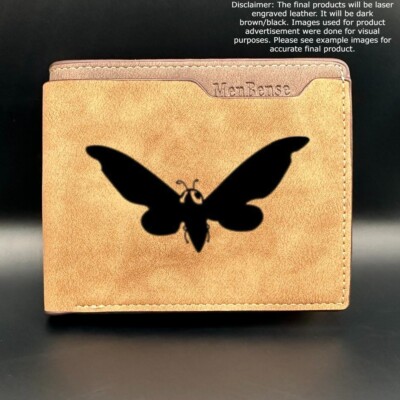 Custom GODZILLA MOTHRA Leather Bi Fold Wallet - Laser Engraved Wallet-image