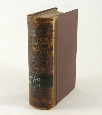 Lowndes Bibliographer's Manual of English Literature Vol. III George Bell 1871-image