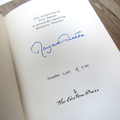 EASTON PRESS MARGARET THATCHER SIGNED PATH TO POWER LIMITED EDITION BOOK UK PM-image
