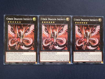 3x Yugioh Cyber Dragon Infinity RA04-EN068 Super Rare 1st Edition NM-image