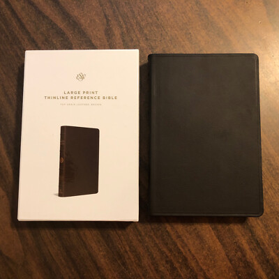 ESV Large Print Thinline Reference Bible $199 Retail - Top Grain Genuine Leather-image