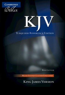 KJV Turquoise Reference Bible, Black Goatskin Leathe (Leather Bound) (UK IMPORT)-image