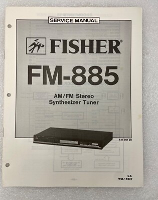 VTG Original Fisher FM-885 Am/Fm Stereo Synth Tuner Service Manual Repair-image